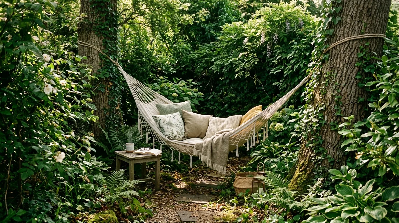 Pergola-Covered Garden Corner